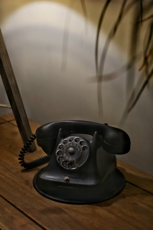 I bought this old Bakelite telephone twenty-odd years ago from a stall in Camden Town, London. For many years it worked, forcing you to remember phone numbers and rewarding you with a rather loud, distinctive ring. Digital lines have since silenced it, but it remains a beautiful piece of history.